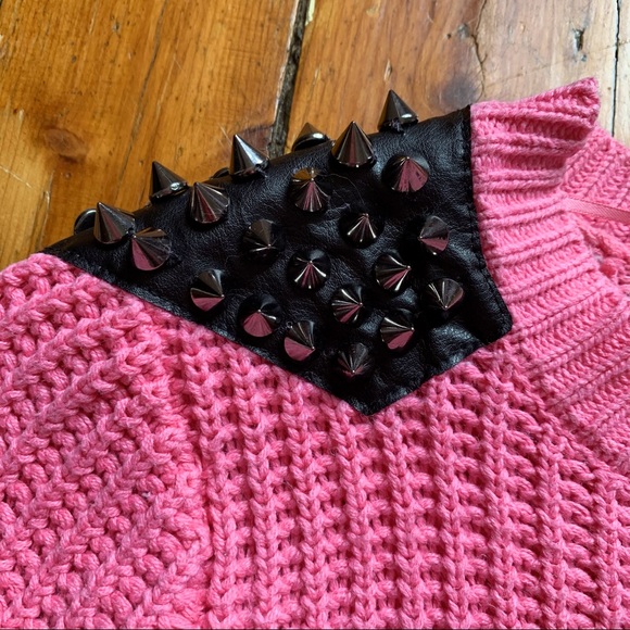 Atmosphere Pink Knit Sweater with Spikes 💖🤘🖤 - Picture 3 of 10